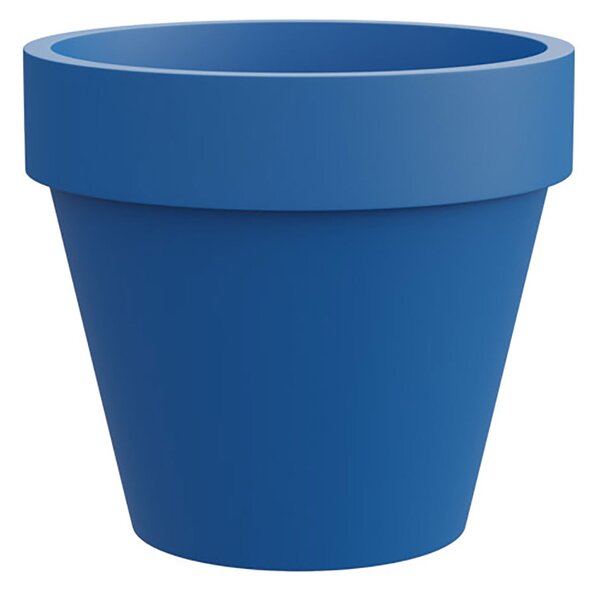 Vaso Rotondo Design Classico Indoor e Outdoor Tera Standard One Deep Sea Ø60,5 cm in Plastica Blu