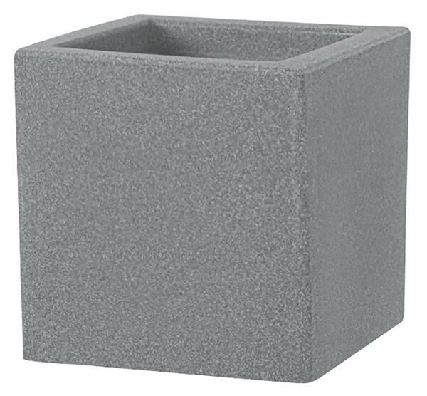 Vaso Quadrato Indoor e Outdoor Tera Schio Cubo Smoke 30x30 cm in Plastica Grigio