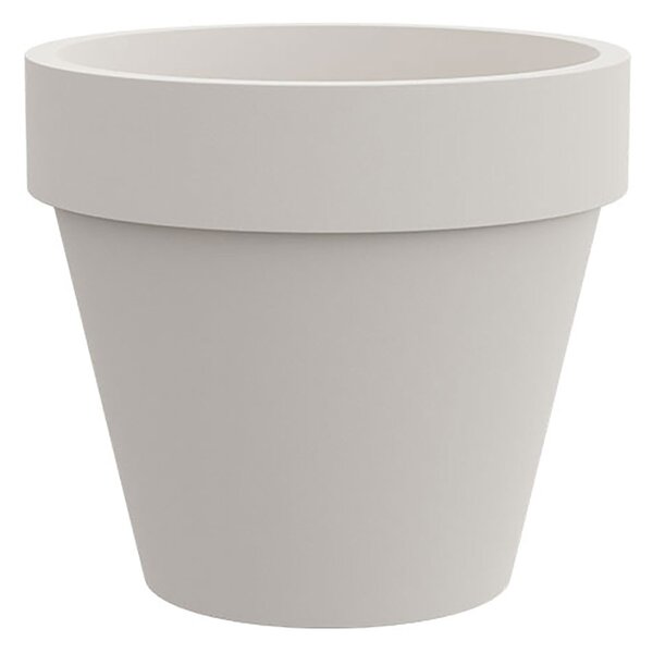 Vaso Rotondo Design Classico Indoor e Outdoor Tera Standard One Chalk Ø40 cm in Plastica Bianco Gesso