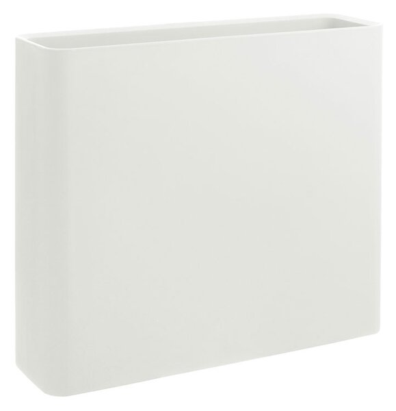 Vaso Rettangolare Indoor e Outdoor Tera Slim Divio Chalk 90x27 cm in Plastica Bianco Gesso