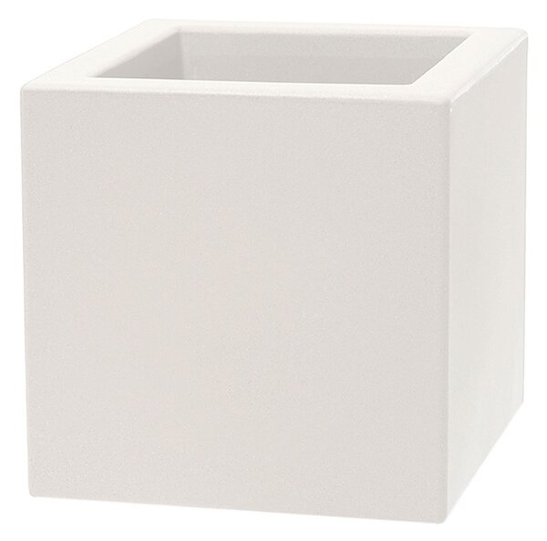 Vaso Quadrato Indoor e Outdoor Tera Schio Cubo Chalk 30x30 cm in Plastica Bianco Gesso