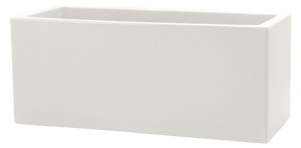 Vaso Rettangolare Indoor e Outdoor Tera Schio Cassa Chalk 60x24,5 cm in Plastica Bianco Gesso