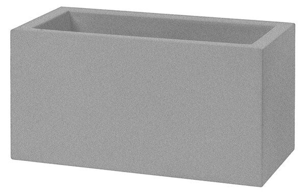 Vaso Rettangolare Indoor e Outdoor Tera Schio Cassa Maxi Smoke 78,5x39 cm in Plastica Grigio