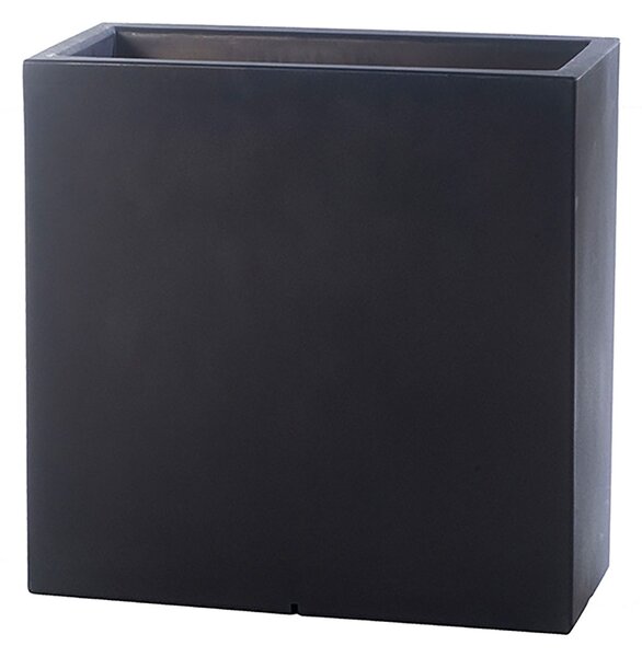 Vaso Rettangolare Indoor e Outdoor Tera Schio Tower Smoke 79x39 cm in Plastica Grigio