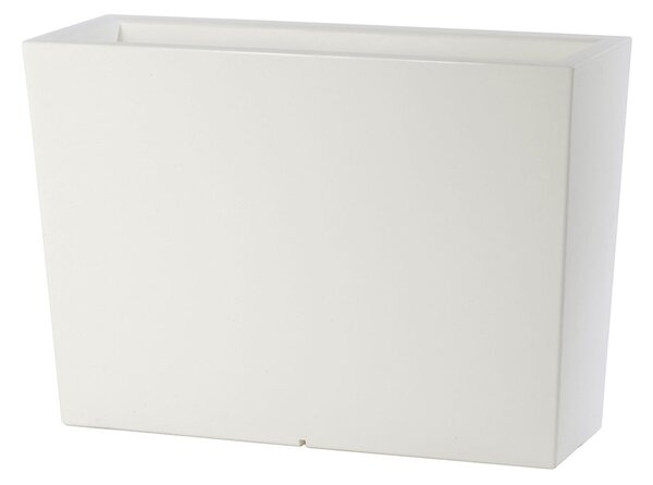Vaso Rettangolare Indoor e Outdoor Tera Schio Cassa Alta Chalk 99x35,5 cm in Plastica Bianco Gesso