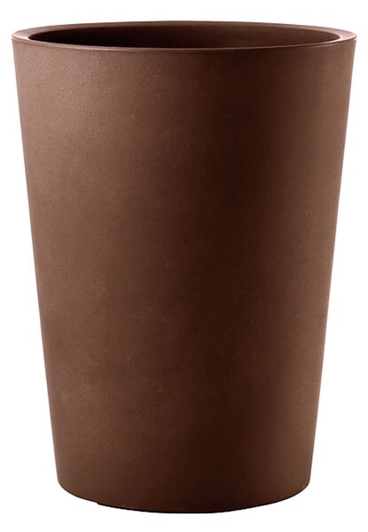 Vaso Rotondo per Piante Grandi Indoor e Outdoor Tera Zamora Bronzo Ø33 cm in Plastica Marrone