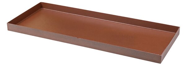 Sottovaso Rettangolare per Vaso a Cassettone Schio Tera Cassa Bronzo 60x24,5 cm in Plastica Marrone