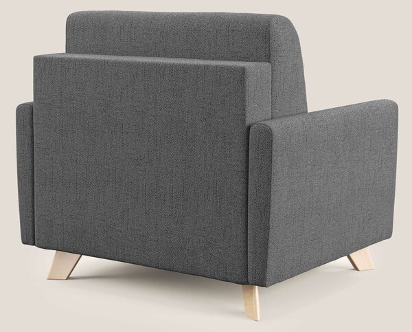 Edgar poltrona letto in tessuto felis impermeabile T03 grigio
