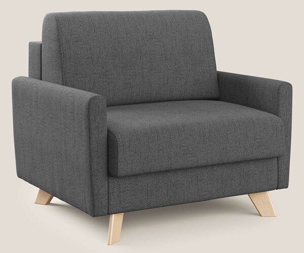 Edgar poltrona letto in tessuto felis impermeabile T03 grigio