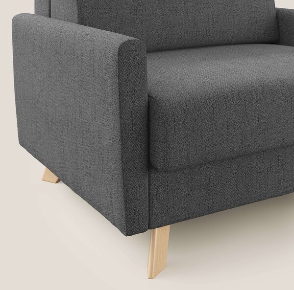 Edgar poltrona letto in tessuto felis impermeabile T03 grigio