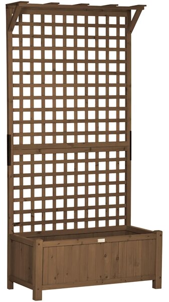 Fioriera da Giardino con Traliccio per Piante Rampicanti 90x45x183 cm in Legno di Abete Marrone