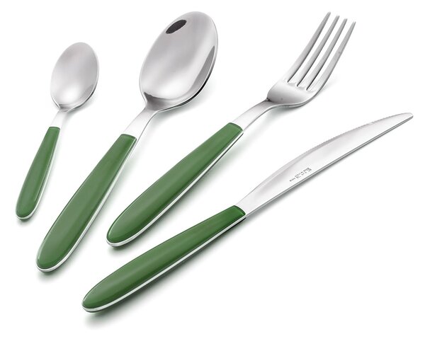 Servizio Set di Posate 24 pezzi in Acciaio Inox Eme Vero Verde 370