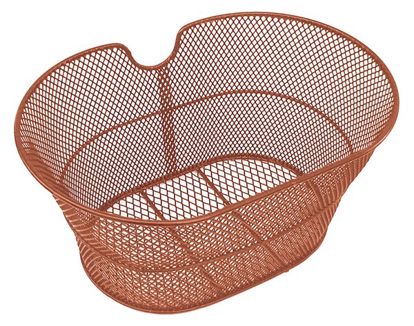 Cestino Anteriore per Bici City Bike in Metallo 38x30x18 cm Marrone