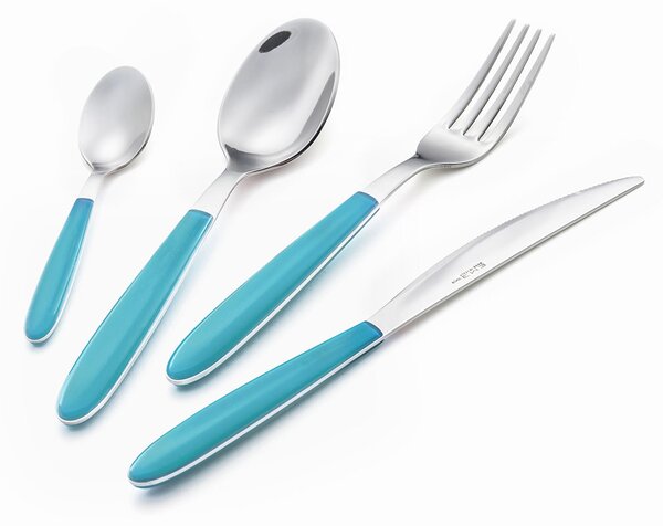 Servizio Set di Posate 24 pezzi in Acciaio Inox Eme Vero Turchese 311