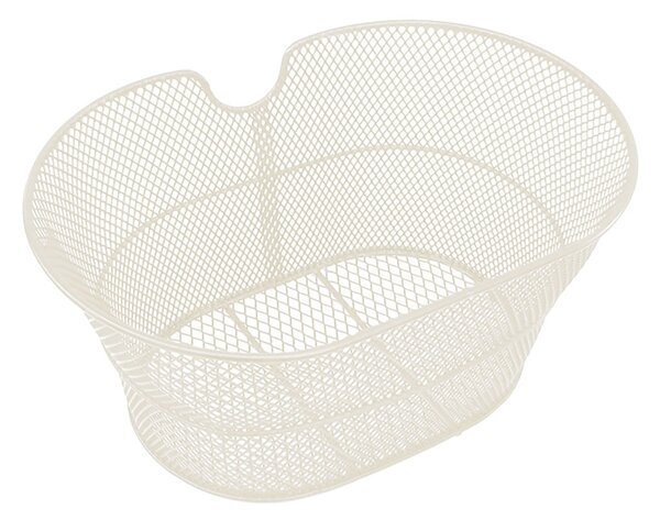 Cestino Bici Anteriore in Metallo Antiruggine 38x30x18 cm per City Bike Panna