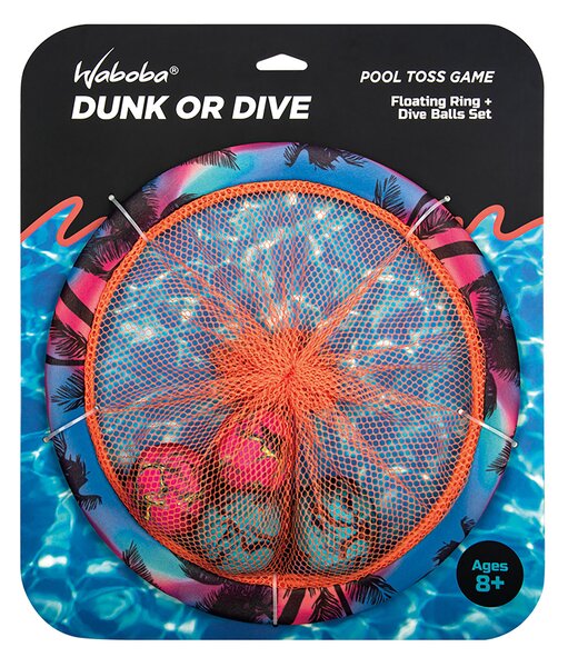 Gioco di Lancio per Piscina Waboba Dunk or Dive per Bambini 8+ Anello Galleggiante 30cm con Palle Sabbia