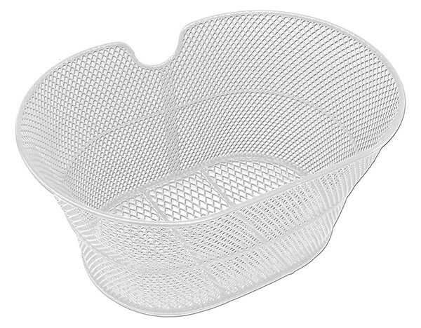 Cestino Bici Anteriore in Metallo Plastificato 38x30x18cm per Citybike Bianco