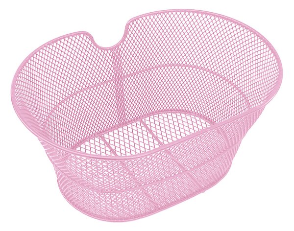 Cestino Anteriore per Bici Citybike in Metallo Antiruggine Rosa 38x30x18 cm