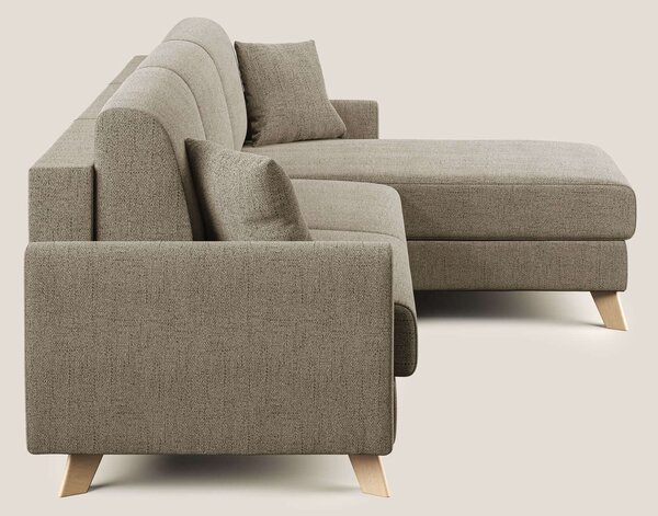 Edgar divano letto angolare in tessuto felis impermeabile T03 marrone