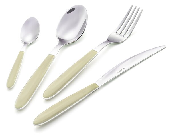 Servizio Set di Posate 24 pezzi in Acciaio Inox Eme Vero Avorio 81