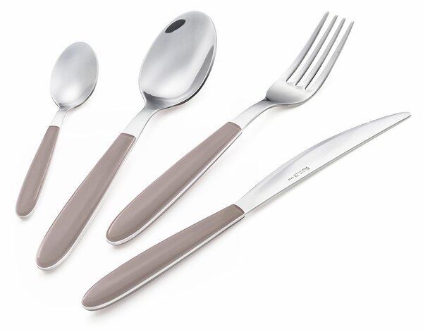 Servizio Set di Posate 24 pezzi in Acciaio Inox Eme Vero Nocciola 408