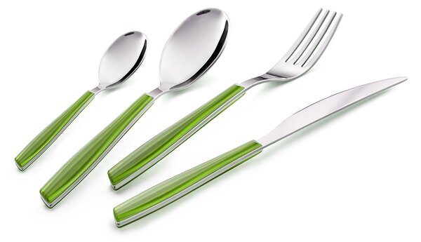 Servizio Set di Posate 24 Pezzi in Acciaio Eme Wave Verde 737
