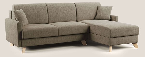 Edgar divano letto angolare in tessuto felis impermeabile T03 marrone