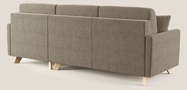 Edgar divano letto angolare in tessuto felis impermeabile T03 marrone