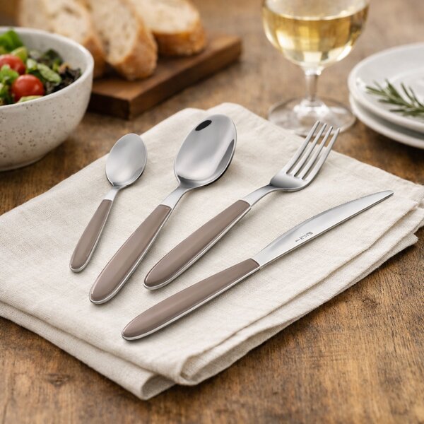 Servizio Set di Posate 24 pezzi in Acciaio Inox Eme Vero Nocciola 408