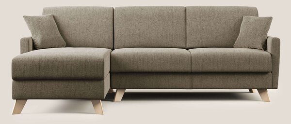 Edgar divano letto angolare in tessuto felis impermeabile T03 marrone