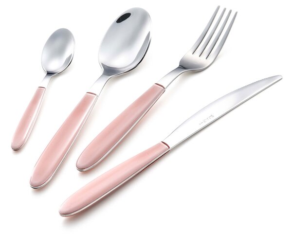 Servizio Set di Posate 24 pezzi in Acciaio Inox Eme Vero Rosa 39