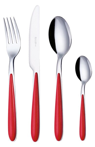 Servizio Set di Posate 24 Pezzi in Acciaio Eme Caribe Rosso 11