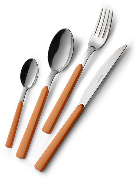 Servizio Set di Posate 24 Pezzi in Acciaio Eme Fast Arancio 79