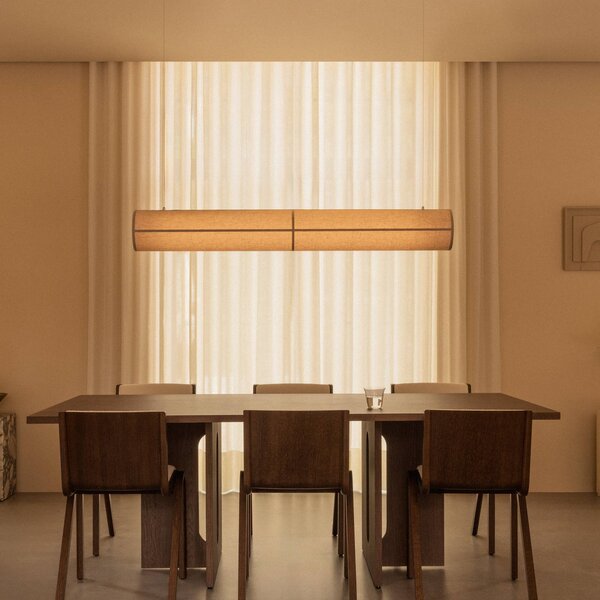 Audo Copenhagen Lampada a sospensione Hashira, dimmerabile, Crema / Ambra, Soggiorno / Sala da pranzo, Tessuto / Stoffa / Seta, Lampada a sospensione