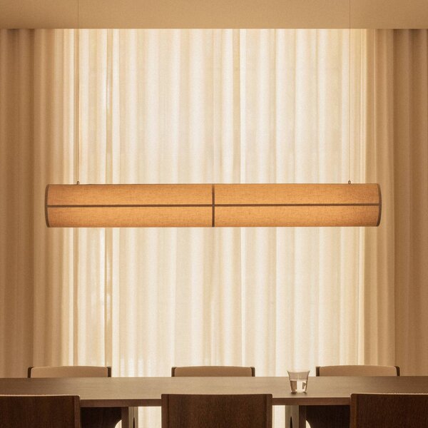 Audo Copenhagen Lampada a sospensione Hashira, dimmerabile, Crema / Ambra, Soggiorno / Sala da pranzo, Tessuto / Stoffa / Seta, Lampada a sospensione