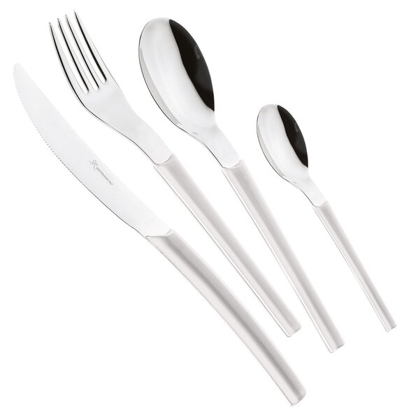 Servizio Set di Posate 24 pezzi in Acciaio Inox Eme Loto Bianco 19