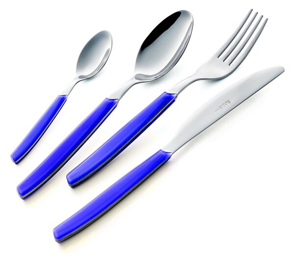 Servizio Set di Posate 24 pezzi in Acciaio Inox Eme Cromo Blu 99