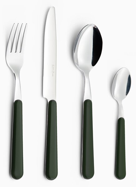 Servizio Set di Posate 24 pezzi in Acciaio Inox Eme Brio Verde 61