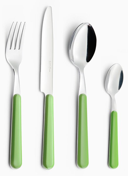 Servizio Set di Posate 24 pezzi in Acciaio Inox Eme Brio Verde 69