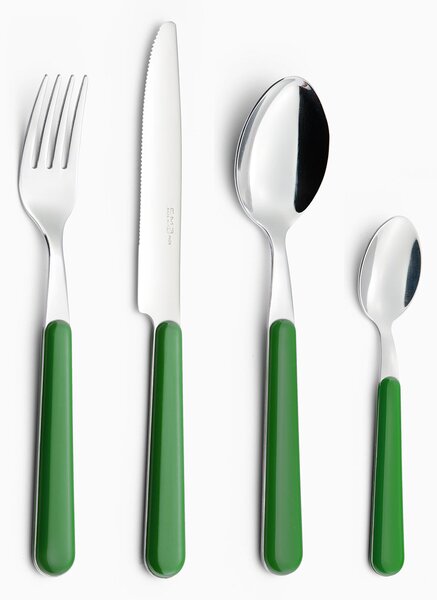 Servizio Set di Posate 24 pezzi in Acciaio Inox Eme Brio Verde 16