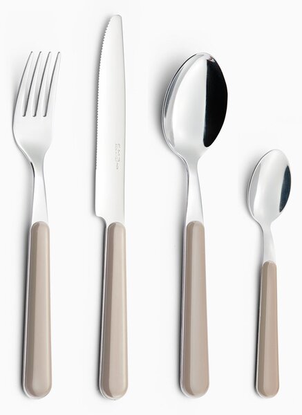Servizio Set di Posate 24 pezzi in Acciaio Inox Eme Brio Sabbia 7528