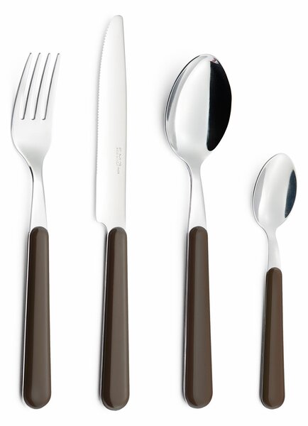 Servizio Set di Posate 24 pezzi in Acciaio Inox Eme Brio Marrone 89