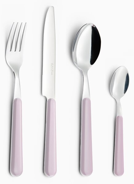 Servizio Set di Posate 24 pezzi in Acciaio Inox Eme Brio Rosa 64