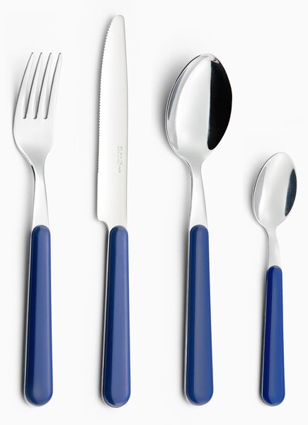 Servizio Set di Posate 24 pezzi in Acciaio Inox Eme Brio Blu 55
