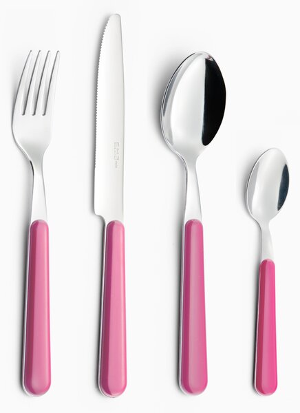 Servizio Set di Posate 24 pezzi in Acciaio Inox Eme Brio Rosa 66