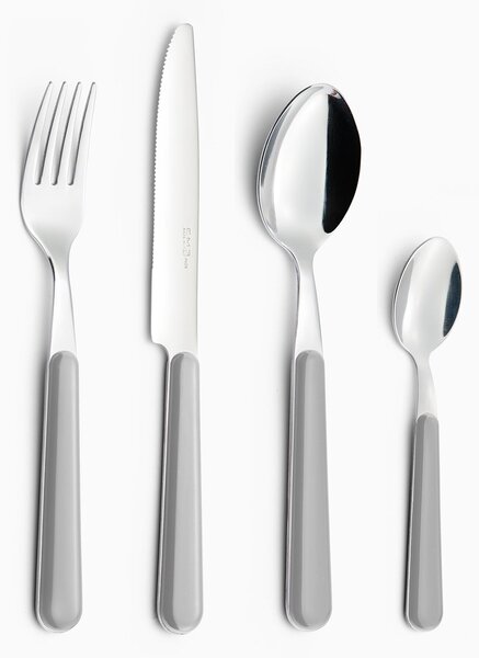 Servizio Set di Posate 24 pezzi in Acciaio Inox Eme Brio Grigio 9