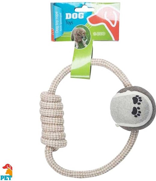 Gioco per Cani Anelli in Corda e Palla Dog Toy Rope In Cotone Atossico