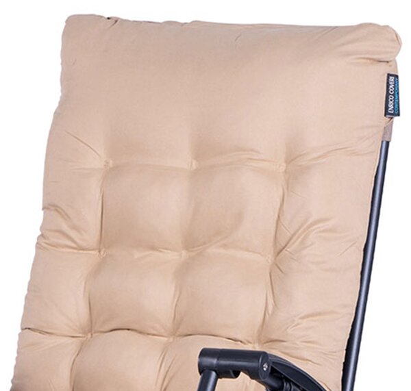 Sedia Sdraio da Giardino con Cuscino Reclinabile e Pieghevole in Acciaio e Tessuto Oxford Beige
