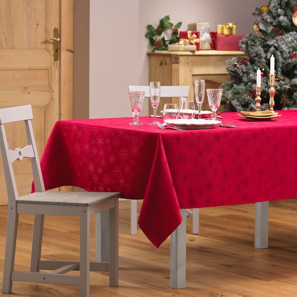Tovaglia in jacquard a tema Natale 140x300 cm Flocons – douceur d'intérieur