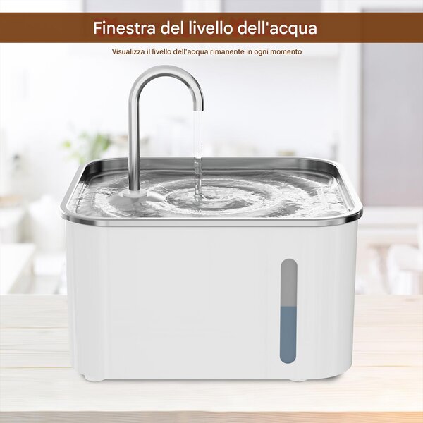 Fontana Dispenser Erogatore d'Acqua da 3,5 Litri Intelligente per Cani e Gatti con Sensore